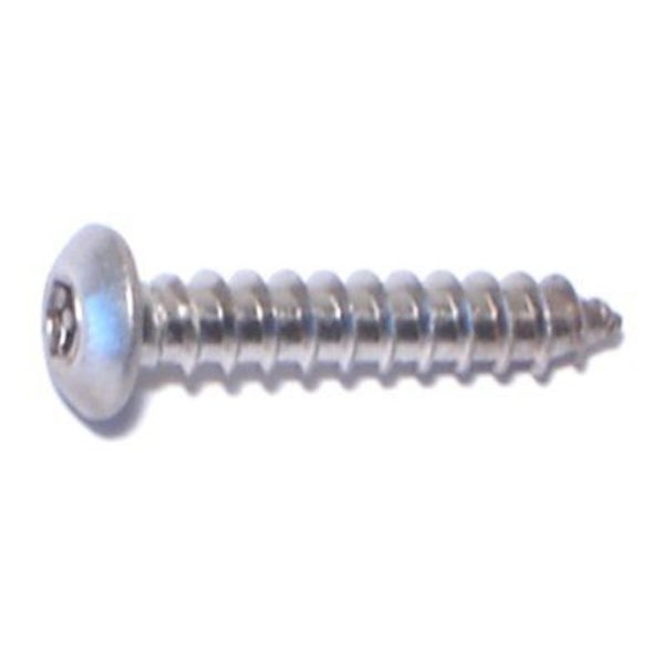 Midwest Fastener Sheet Metal Screw, #6 x 3/4 in, 18-8 Stainless Steel Button Head Torx Drive, 20 PK 77722